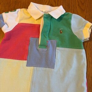 Ralph Lauren Multicolor Patchwork Polo Shortall